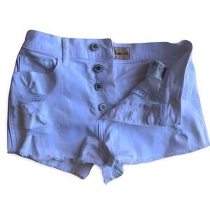 HP🏆 Hollister White Vintage Relaxed Button Up‎ Shorts - Size 3 (W26)
